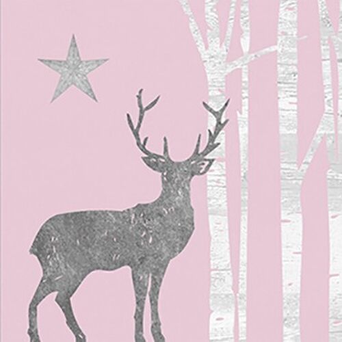 Mystic Deer silver rosé 33x33 cm