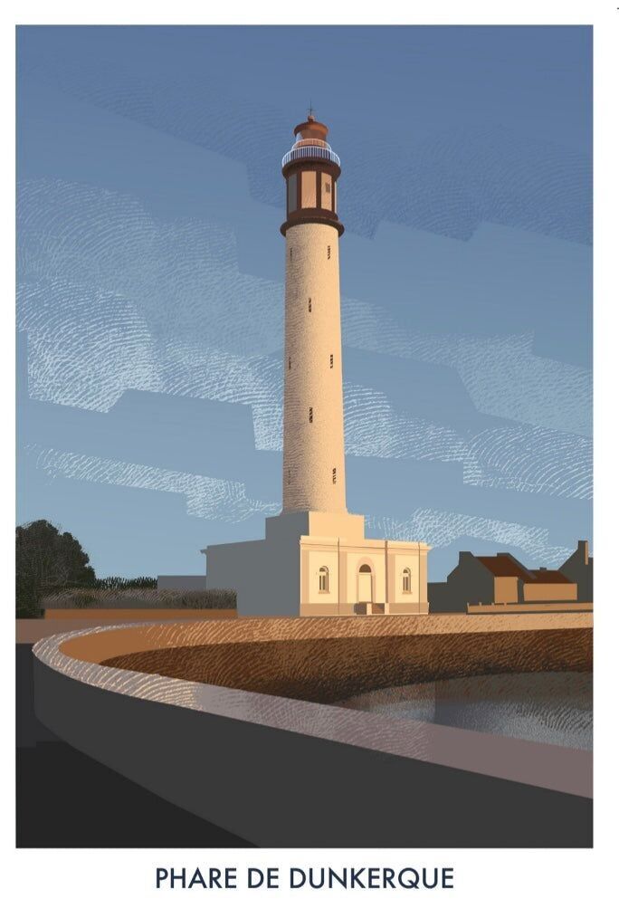 DUNKERQUE LEUCHTTURM-FOTOPOSTKARTE