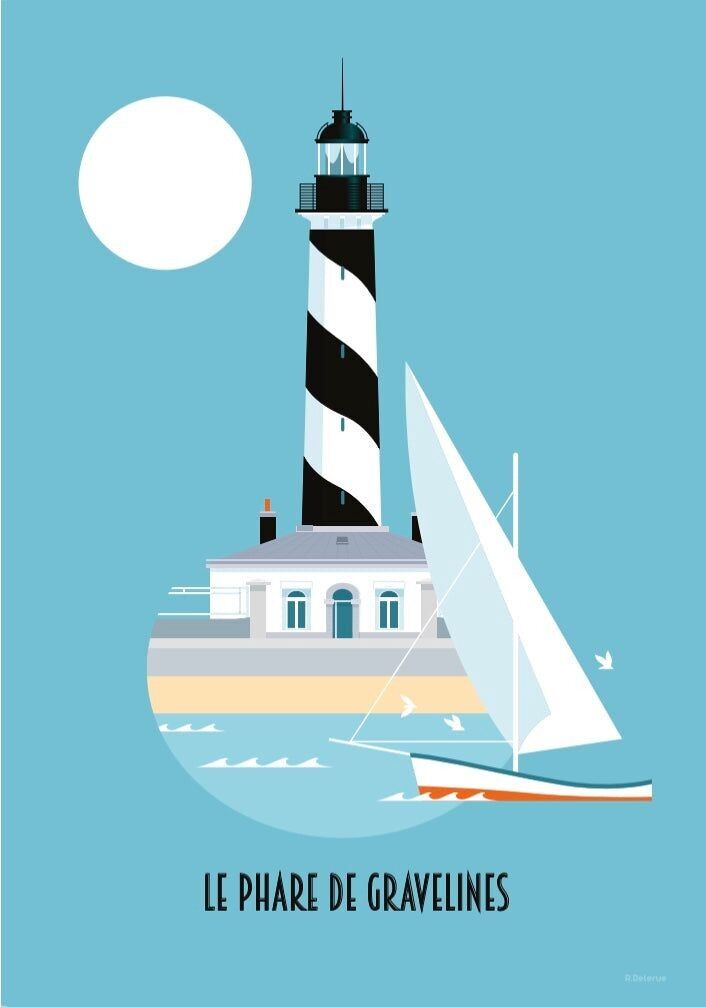 POSTKARTE DER GRAVELINES LEUCHTTURM