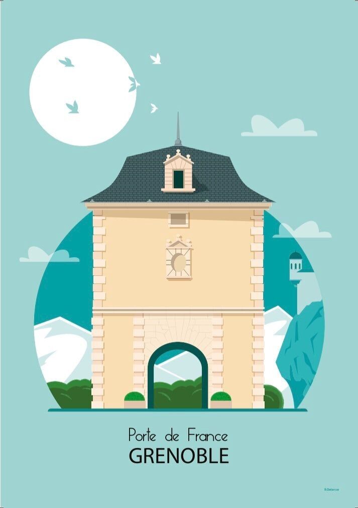 POSTKARTE PORTE DE FRANCE GRENOBLE