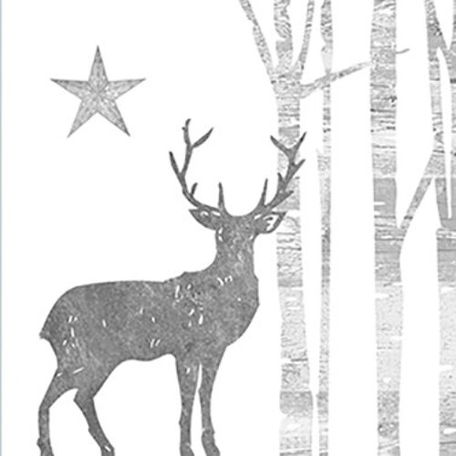 Mystic Deer silver white 33x33 cm
