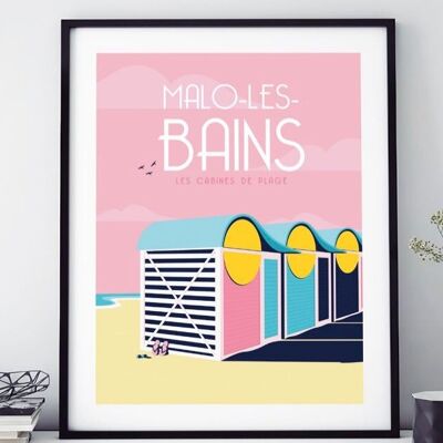 AFFICHE 18 CM PAR 24 CM  MALO LES BAINS