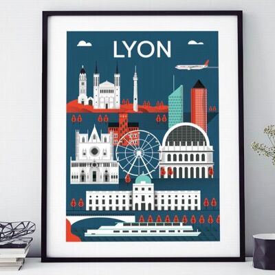 POSTER 18 CM BY 24 CM LYON GRAPHIC