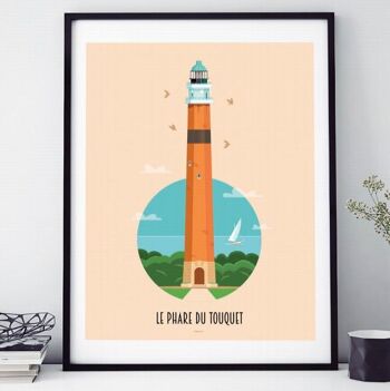 AFFICHE 18 CM PAR 24 CM LE PHARE DU TOUQUET