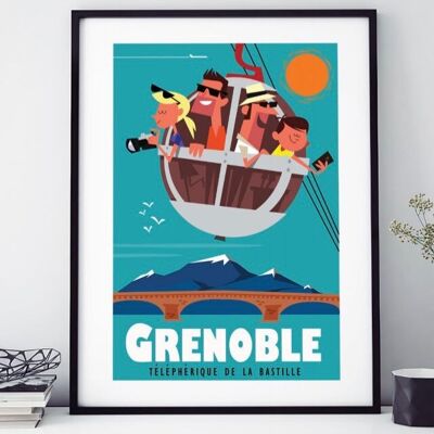 POSTER 18 CM BY 24 CM GRENOBLE CABLE CAR