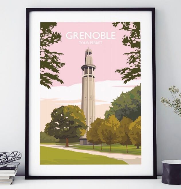 POSTER 18 CM x 24 CM GRENOBLE TOUR PERRET