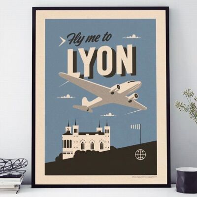 AFFICHE 18 CM PAR 24 CM FLY ME TO LYON