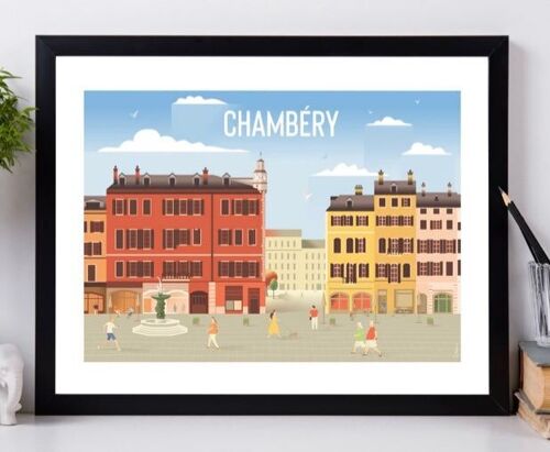 AFFICHE 18 CM PAR 24 CM  CHAMBÉRY VUE