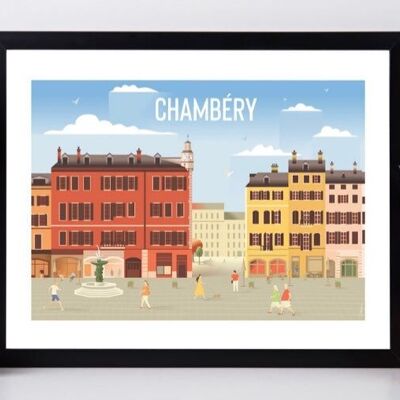 AFFICHE 18 CM PAR 24 CM  CHAMBÉRY VUE