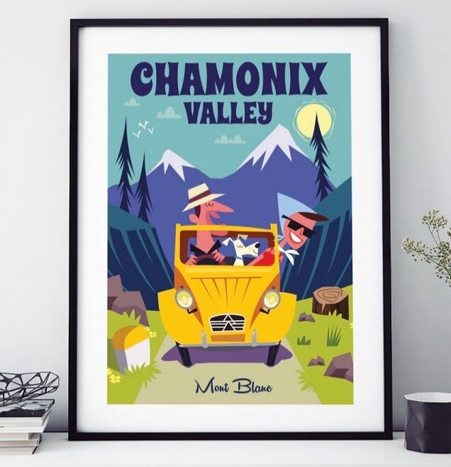 POSTER 18 CM PER 24 CM VALLE DI CHAMONIX