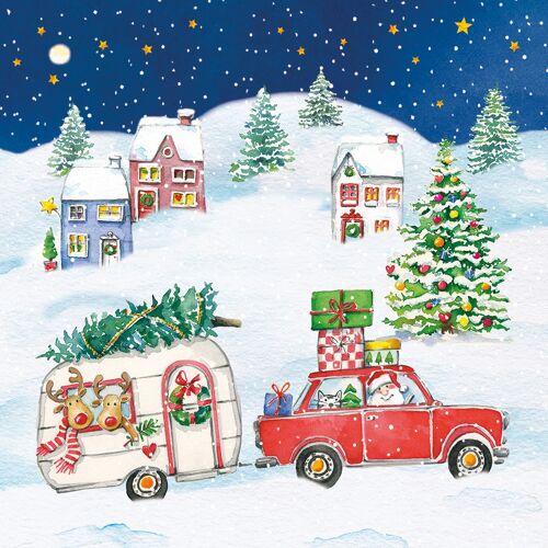 Christmas Car Napkin 33x33