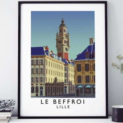 AFFICHE 18 CM PAR 24 CM  LE BEFFROI DE LILLE