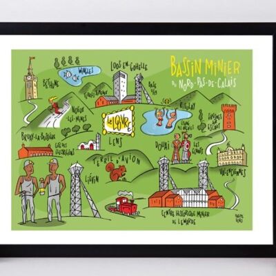 POSTER 18 CM BY 24 CM THE MAP OF THE MINING BASIN