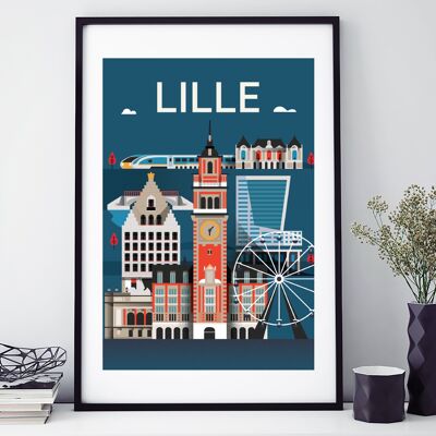 POSTER 60 CM x 40 CM LILLE-GRAFIK