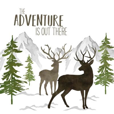 Adventure Deer white Napkin 33x33