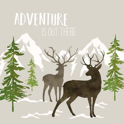 Adventure Deer taupe Napkin 33x33