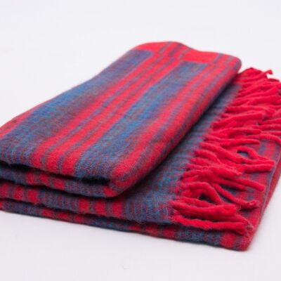 Meditation Blankets - 18- red with blue/purple