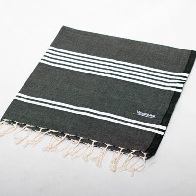 Asciugamano Hammam - Nero-XL