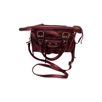 SAC A MAIN CUIR IRISE FIORELLA  BORDEAUX 4