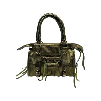 FIORELLA KAKI IRISE LEATHER HANDBAG