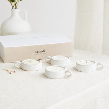 Scandi : bougies chauffe-plat (boîte de 4) 2