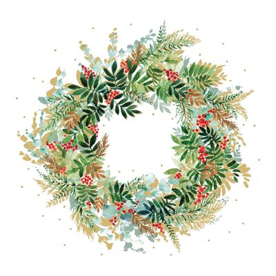 Christmas Hill Wreath Napkin 33x33