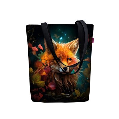 Fox Shoulder Bag In Canvas Sunny Line Bertoni