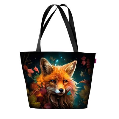 Fox Shoulder Bag In Canvas Holiday Line Bertoni