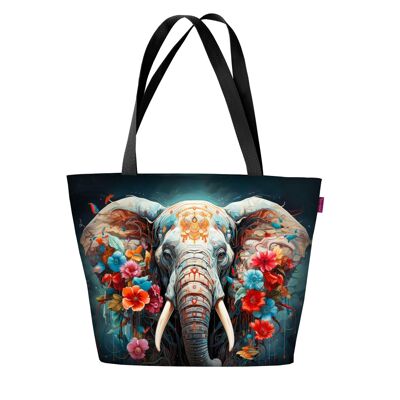 Elephant Shoulder Bag In Canvas Holiday Line Bertoni