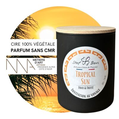 TROPICAL SUN scented candle, hand-poured by art wax makers