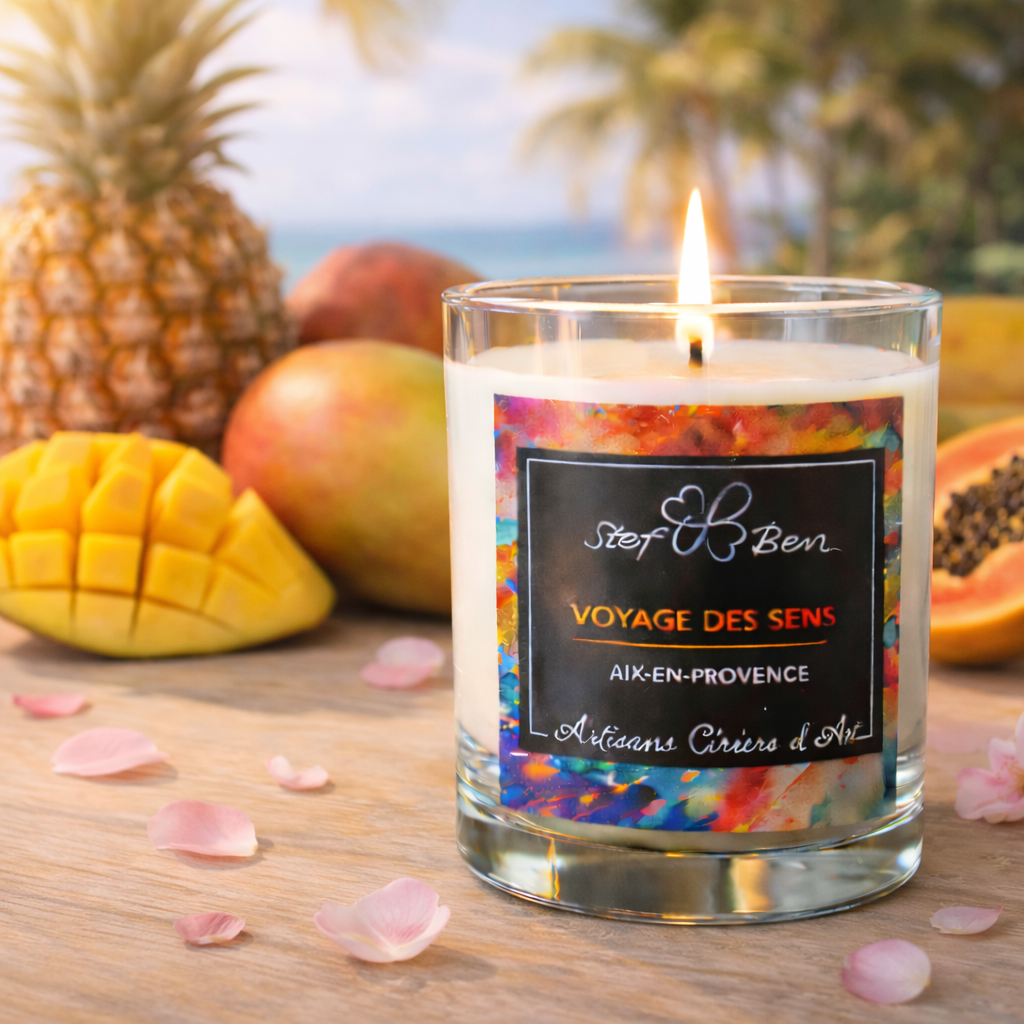 TROPICAL SUN scented candle, hand-poured by art wax makers