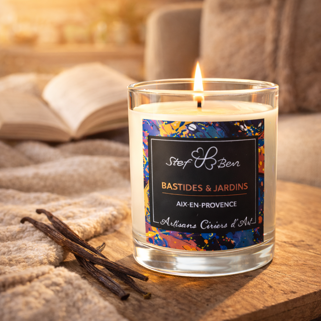 SWEET VANILLA scented candle, hand-poured by art wax makers