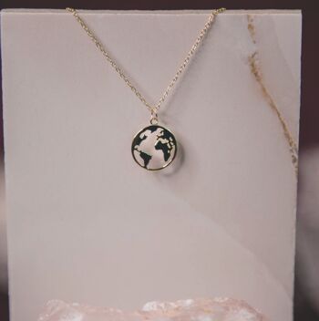 Collier Petra Coin World Map - Or 3