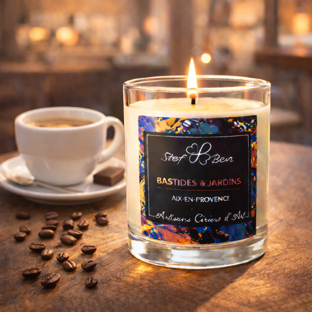PAUSE CAFÉ scented candle, hand-poured by art wax makers