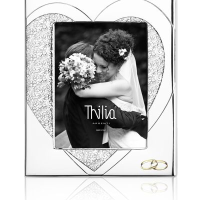 Marco de Fotos 13x18 cm Plata Línea "Corazón" Boda