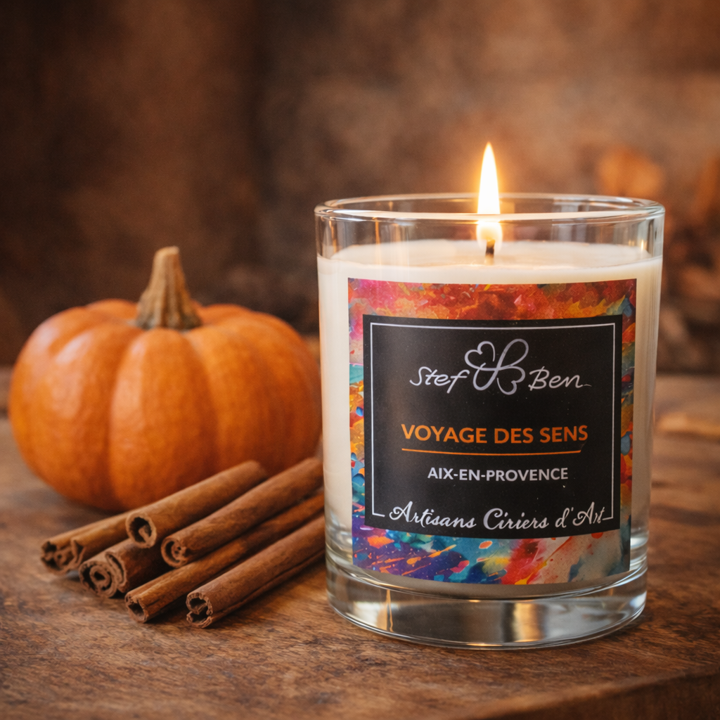 PUMPKIN CINNAMON PIE scented candle, hand-poured by art wax makers