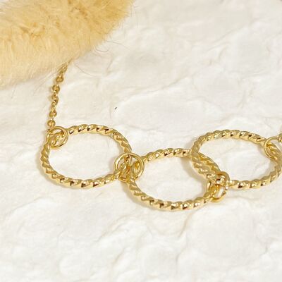 Bracelet chaîne dorée trio de cercle