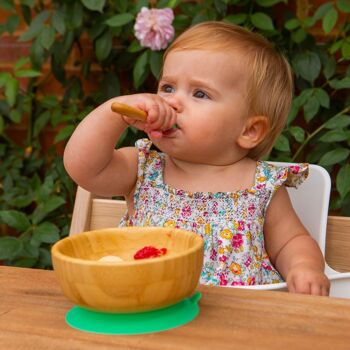 Bol à Ventouse en Bambou pour Enfant Tiny Dining - Blanc 2