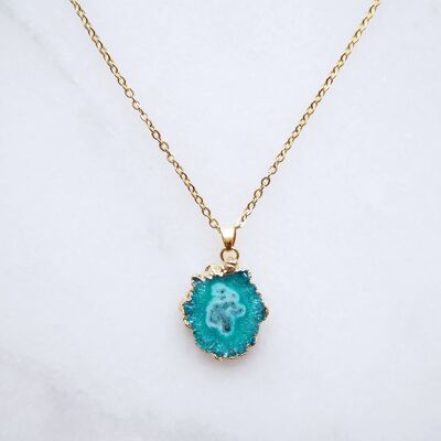 Collier Agate Druzy Turquoise
