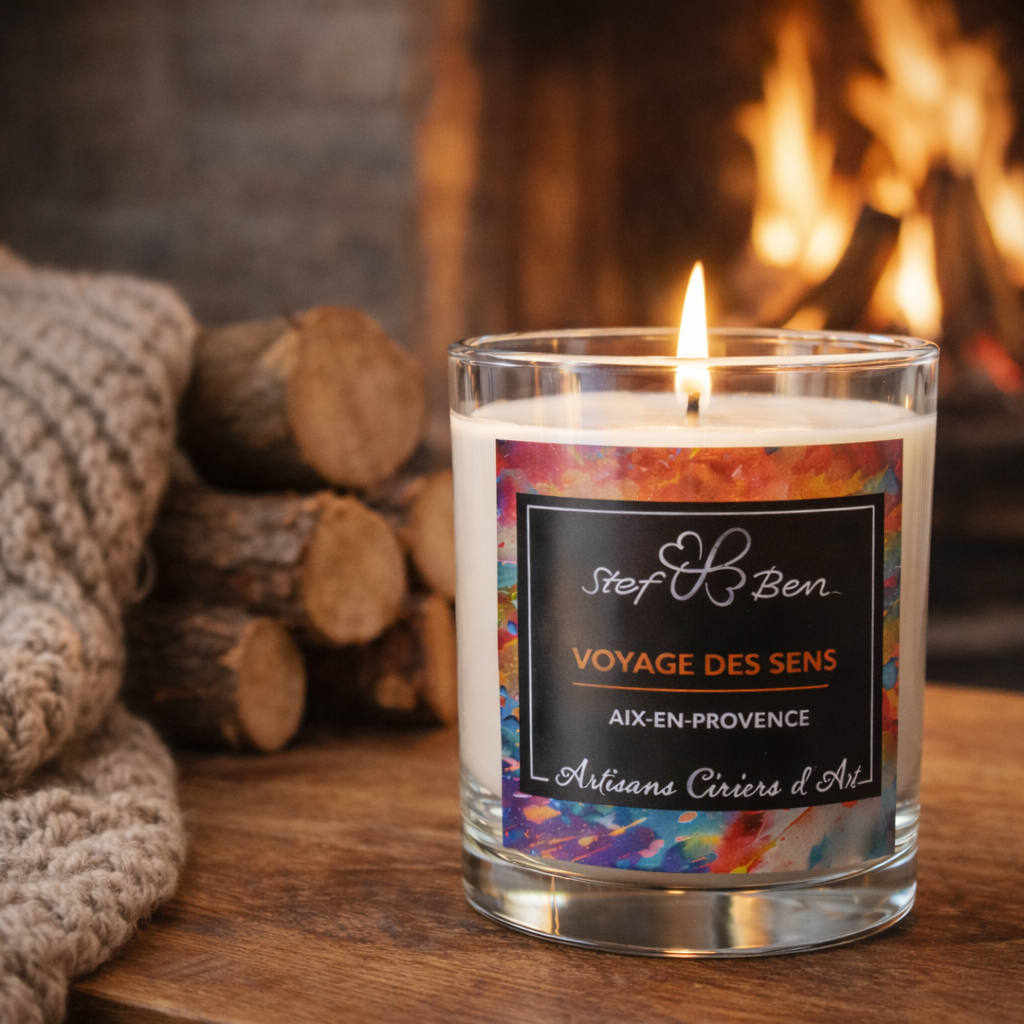 COIN DU FEU scented candle, hand-poured by art wax makers