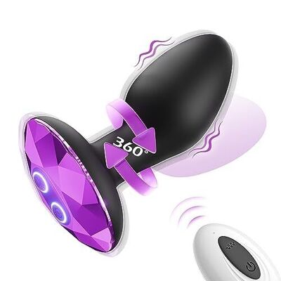 Anal plug with rotation and vibration settings