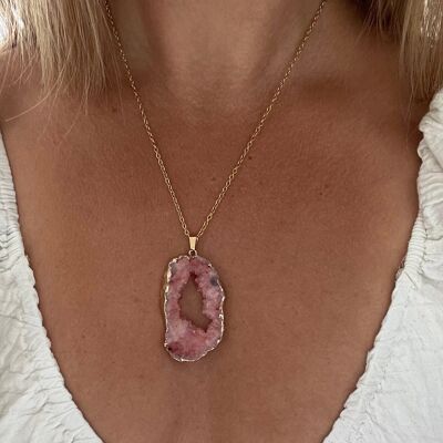 Limited Edition Coral Druzy Sprinkle Necklace