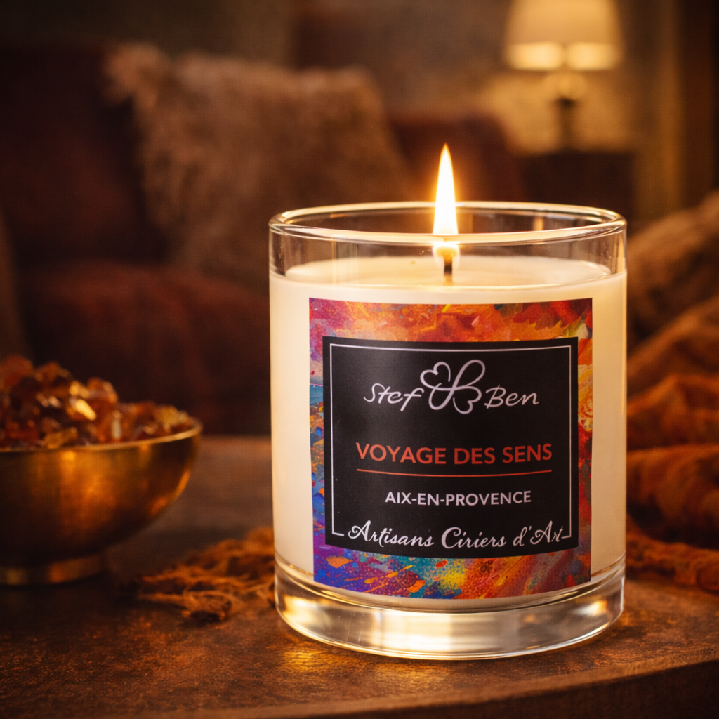 AMBER scented candle, hand-poured by ciriers d’art