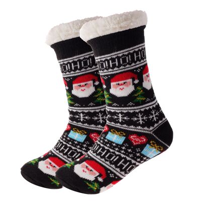 Kuschelige Socken „Ho Ho Ho“ schwarz