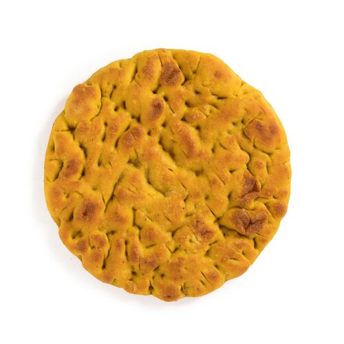 Focaccia fraîche des Pouilles curcuma/poivre 300g - 1 carton acheté, 1 carton offert!