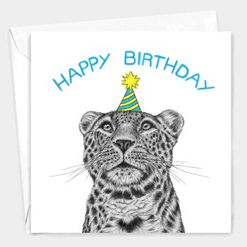 Carte d’anniversaire animale - Léopard // Cartes écologiques // Cartes d’art de la faune 2