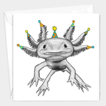Carte d’anniversaire animale - Axolotl // Cartes écologiques // Cartes d’art de la faune 2