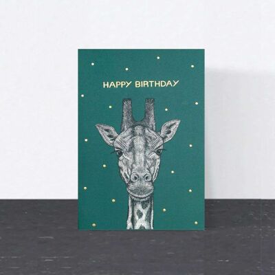 Tarjeta de cumpleaños de lujo - Jirafa // Tarjetas de animales de lámina dorada //Tarjetas ecológicas // Tarjetas de arte de vida silvestre