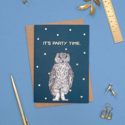 Carte d’anniversaire de luxe - Funny Owl // Cartes d’animaux en feuille d’or //Cartes respectueuses de l’environnement // Cartes d’art de la faune