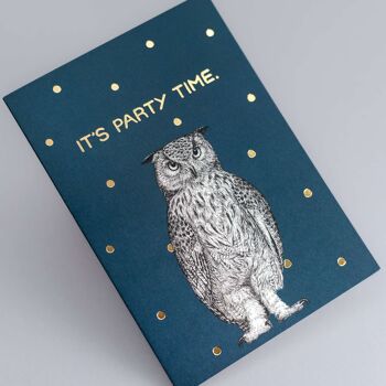 Carte d’anniversaire de luxe - Funny Owl // Cartes d’animaux en feuille d’or //Cartes respectueuses de l’environnement // Cartes d’art de la faune 2